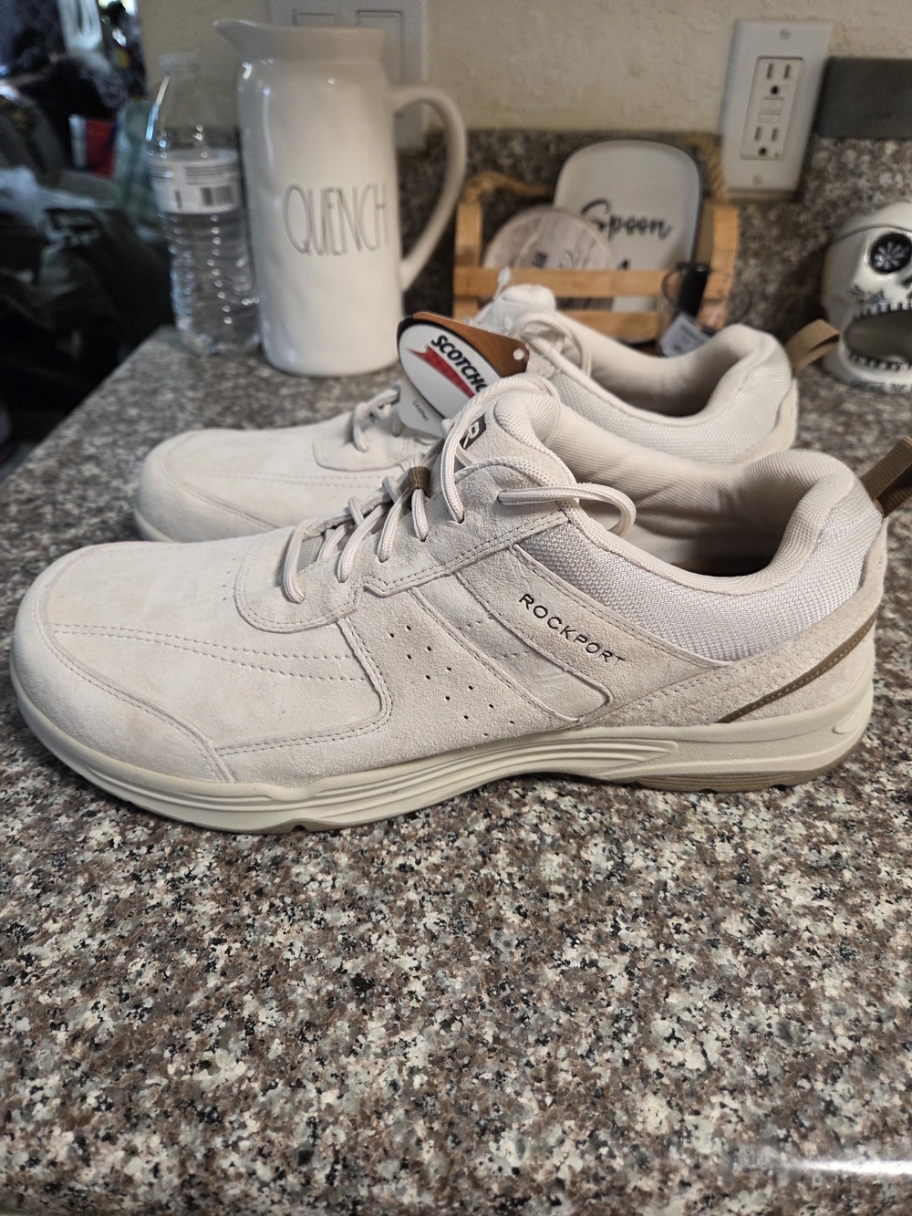 Rockport Men’s Lace-Up Sneakers in Light Beige
